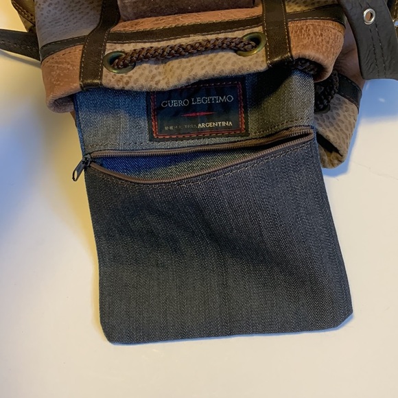 🆕 Handmade Brown Patchwork Leather Crossbody Bag from Argentina - Picture 7 of 10